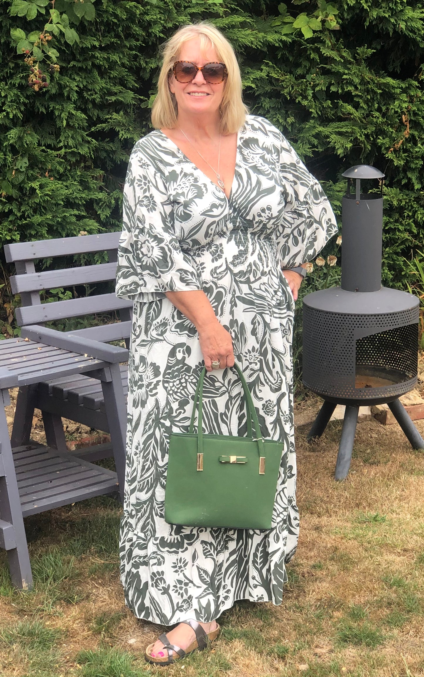 Tropical Print Maxi Dress
