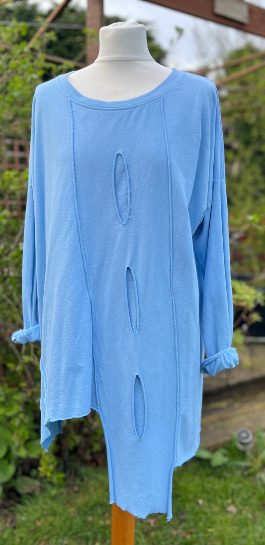 Sweat Top With Slash Detail
